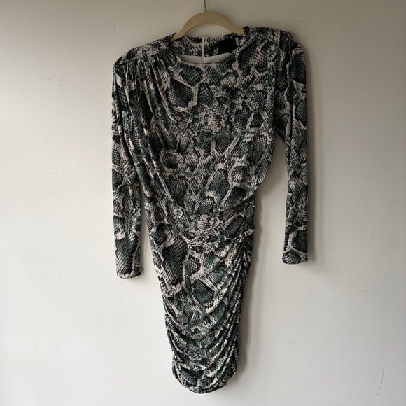 ALEXIA ADMOR Ruched Python Print Dress Size XS - Picture 6 of 10